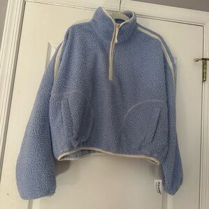 NWT Old Navy Loose Sherpa Quarter-Zip Pullover M